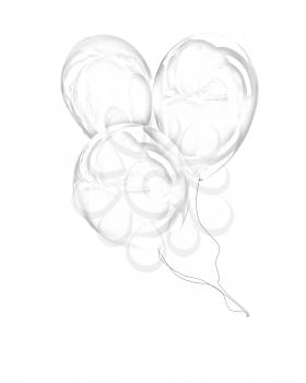 Color glossy balloons isolated on white 