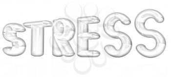 stress 3d text on a white background