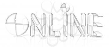 On-line 3d text on a white background