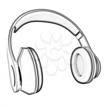 Headphones of carbon material isolated on a white background