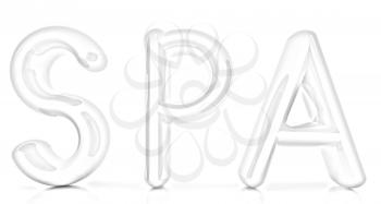 Spa 3d text on a white background