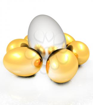Big egg and gold eggs
