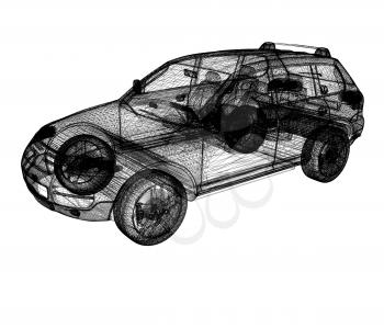 Model cars. 3d render 