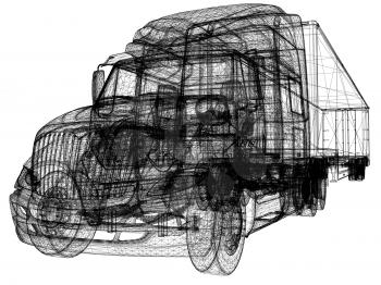 Model cars trailer. 3d render 
