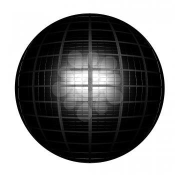 Black Gold Ball 3d render on a white background