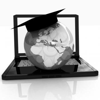 Global On line Education on a white background