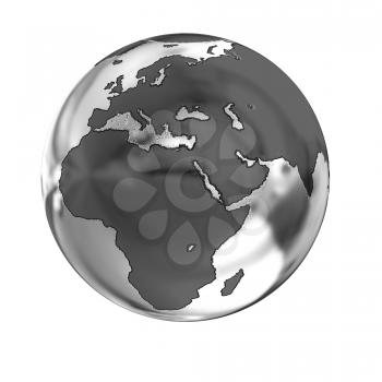Chrome Globe isolated on white background