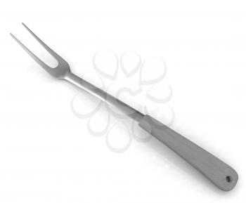 Large fork on white background 