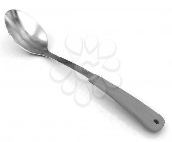 Long spoon on a white background 