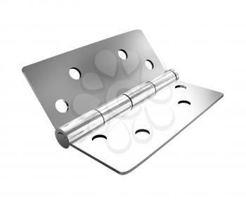 assembly metal hinges on a white background