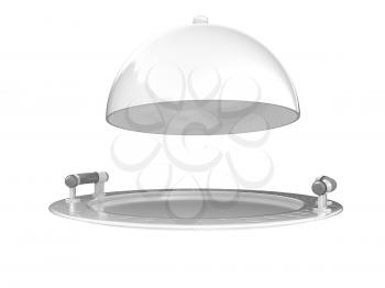 Restaurant cloche isolated on white background 