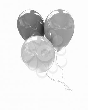 3d colorful balloons on a white background