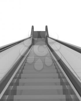 Escalator on a white background