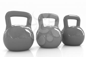 Colorful weights on a white background