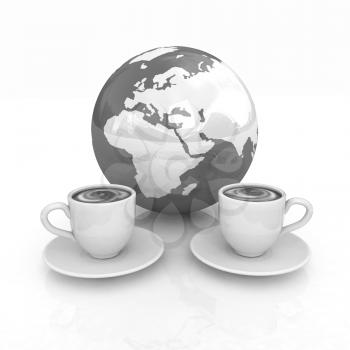 Coffee Global World concept on a white background