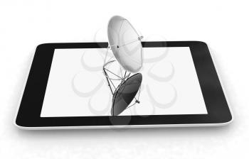The concept of mobile high-speed Internet on a white background