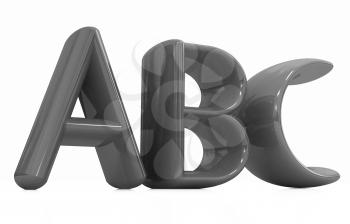 colorful abc on white background