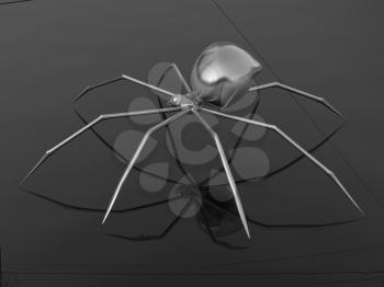 Chrome spider on a white background