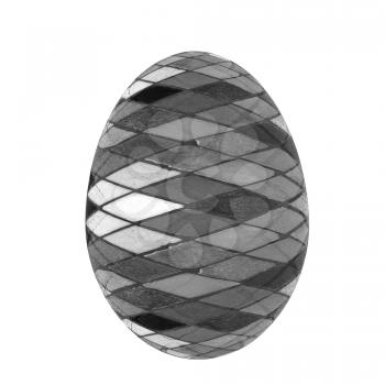 Easter Egg with colored strokes Isolated on white background. 3d
