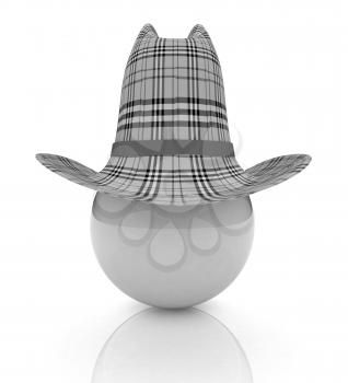 3d hats on white ball. Sapport icon on a white background