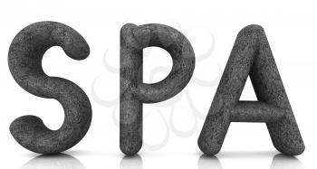 Spa 3D text from a green grass on a white background