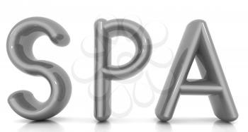 Spa 3d text on a white background
