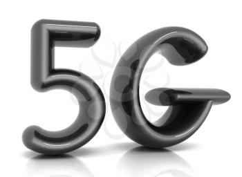 5g internet network. 3d text