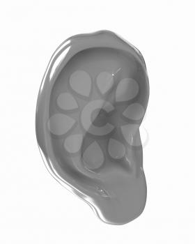Ear 3d render isolated on white background 