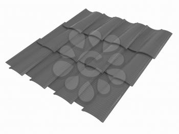 3d roof tiles isolated on white background 