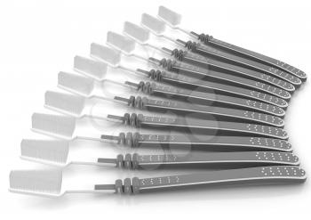 Toothbrushes on a white background 