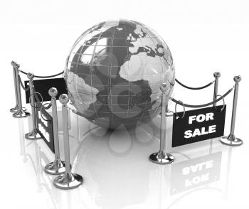 Global mega-exhibition with online sales on a white background