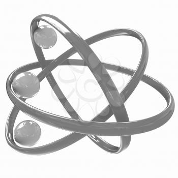 3d atom isolated on white background 