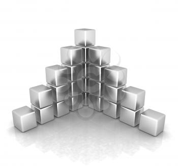 cubic diagram structure on a white background