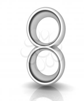Number 8- eight on white background