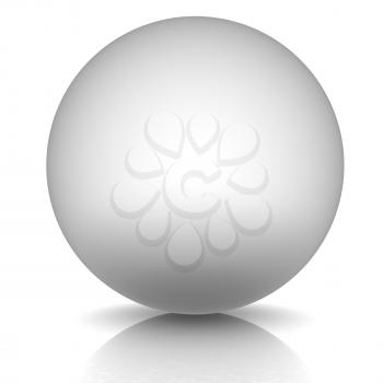 Metallic sphere on a white background