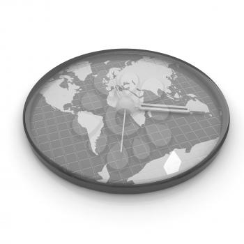 Clock of world map 