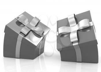 Crumpled gifts on a white background