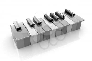 Colorfull piano keys on a white background 