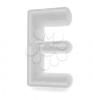 Glossy alphabet. The letter E