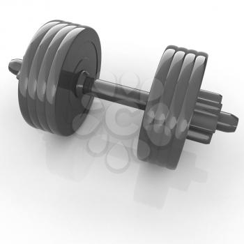 Colorful dumbbells on a white background