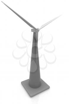 Wind turbine isolated on white 