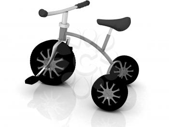 children bicycle on a white background