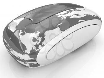 Globe Earth On line on a white background
