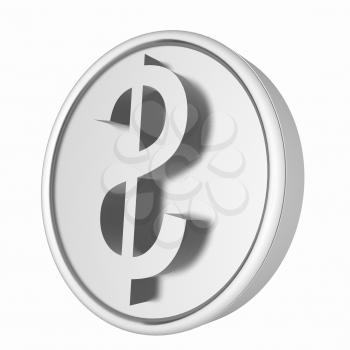 Metall coin with dollar sign