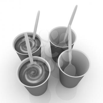 Coffe in fast-food disposable tableware
