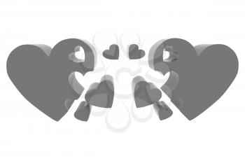 3d hearts family concept