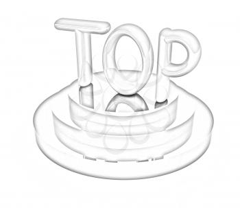 Top icon on white background. 3d rendered image