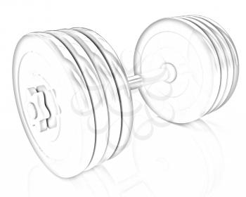 Colorful dumbbell on a white background