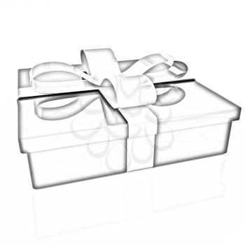 Gifts with ribbon on a white background 