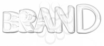 brand 3d colorful text on a white background